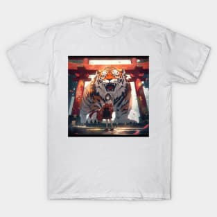 Temple Guardians: The Girl and the Tiger T-Shirt